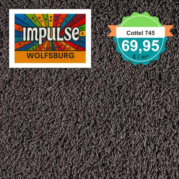 Draufsicht JAB Cottel 745 Braun – Teppichboden, Farbe Braun, Preis 69,95 €/m²